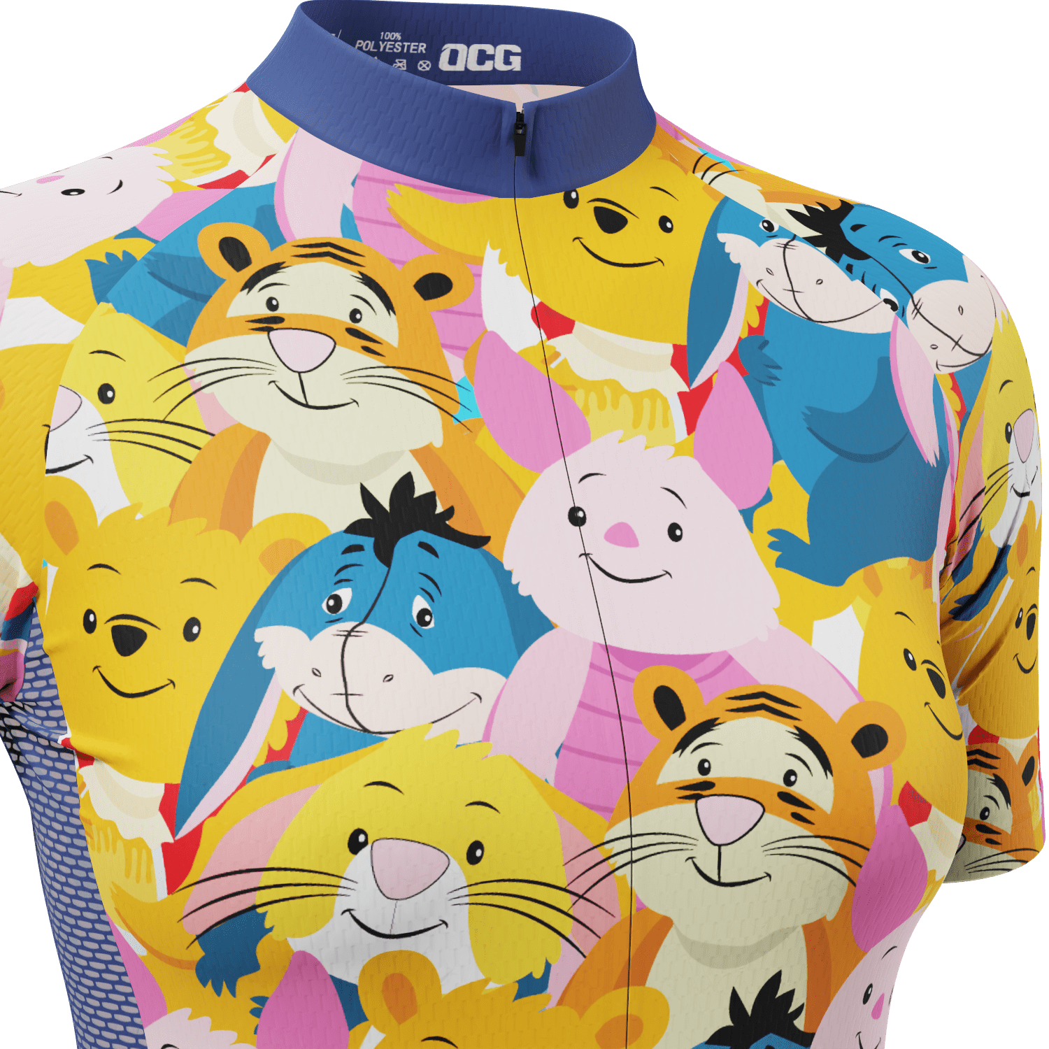 Women's Winnie The Pooh Characters Mashup Short Sleeve Cycling Jersey ...