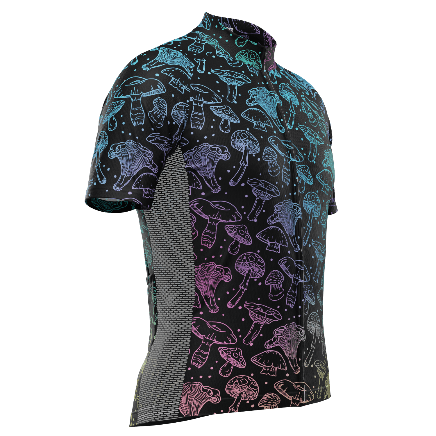 Women's Holographic Mushrooms Short Sleeve Cycling Jersey