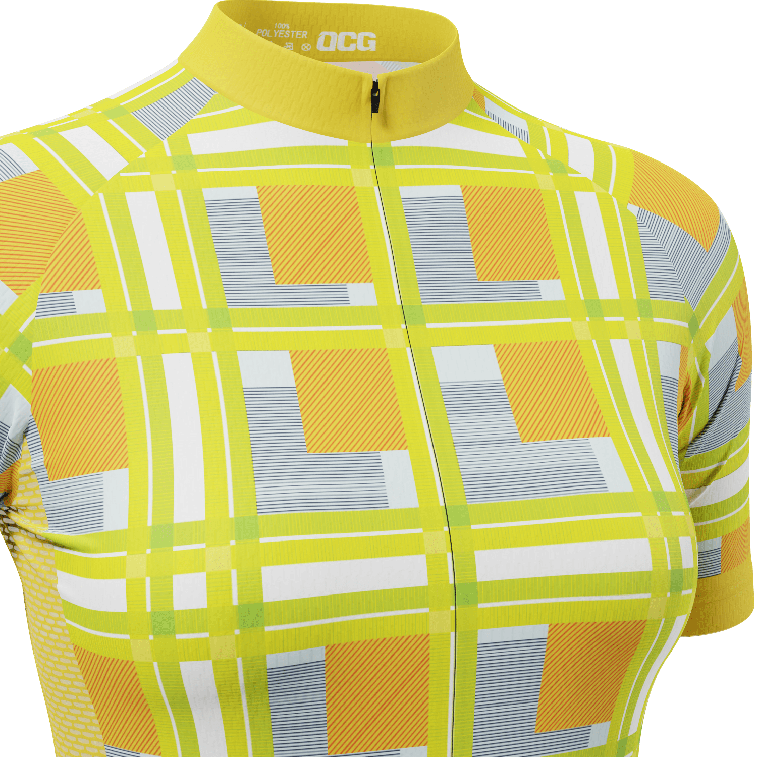 Women's Criss-Crossed Tartan Short Sleeve Cycling Jersey