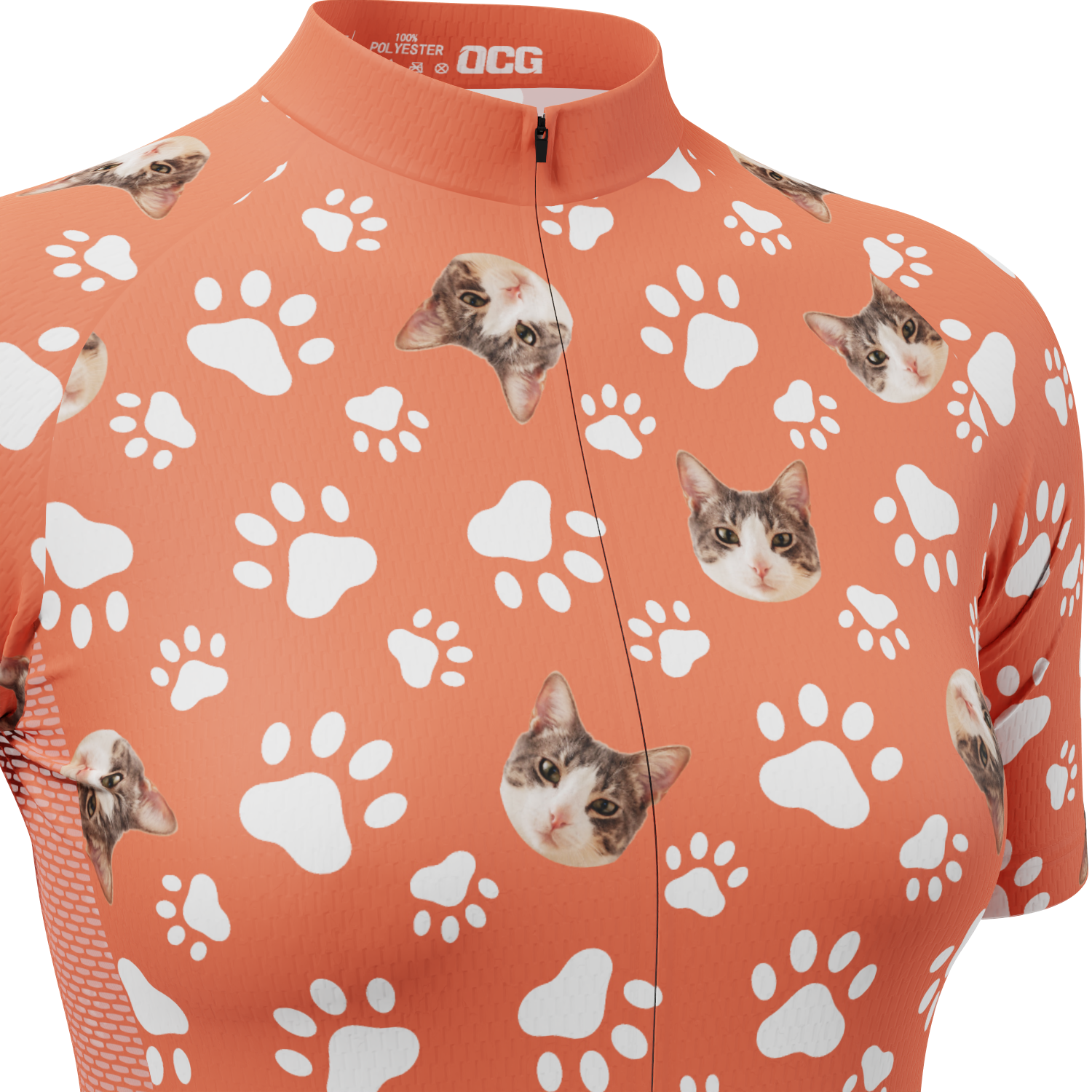 Women's Custom Pet Paws Design Personalized Short Sleeve Cycling Jersey