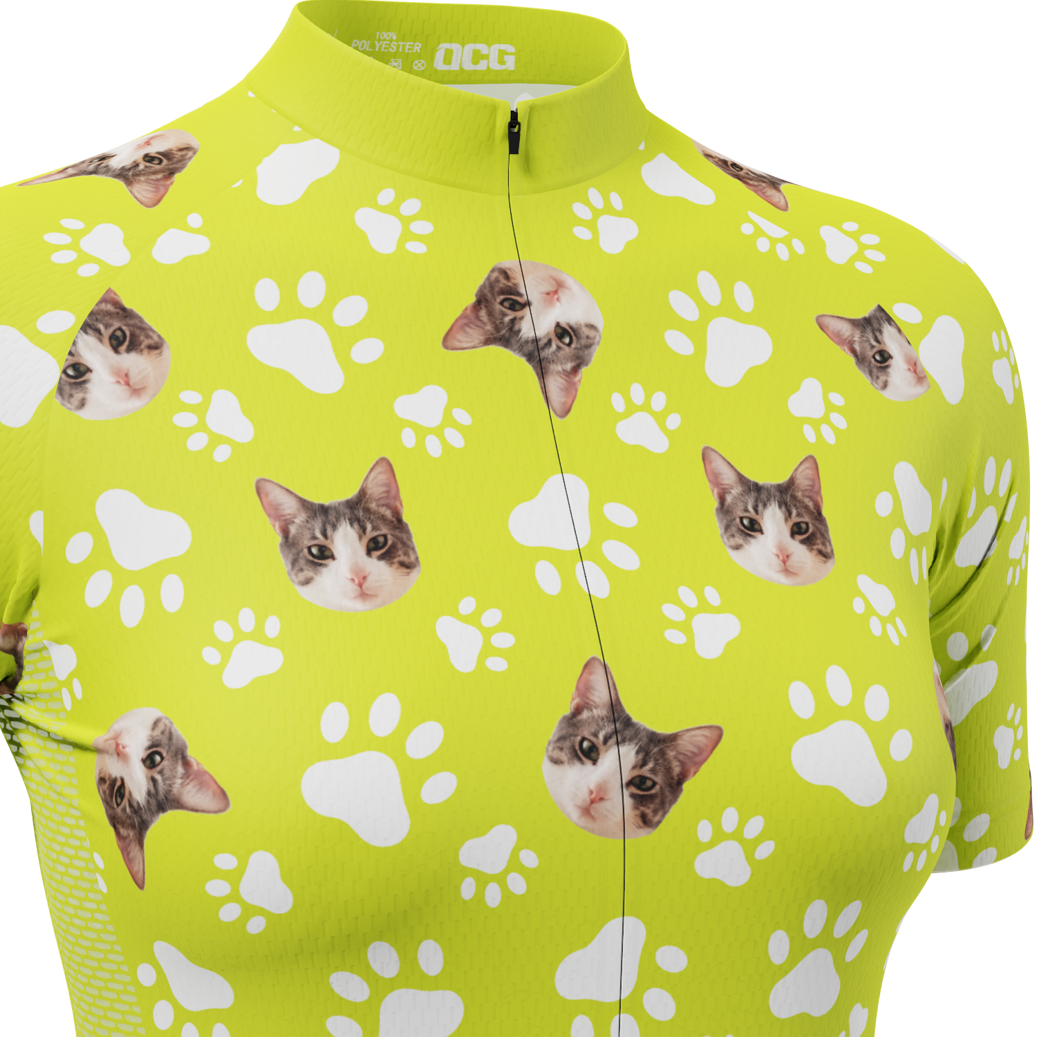 Women's Custom Pet Paws Design Personalized Short Sleeve Cycling Jersey