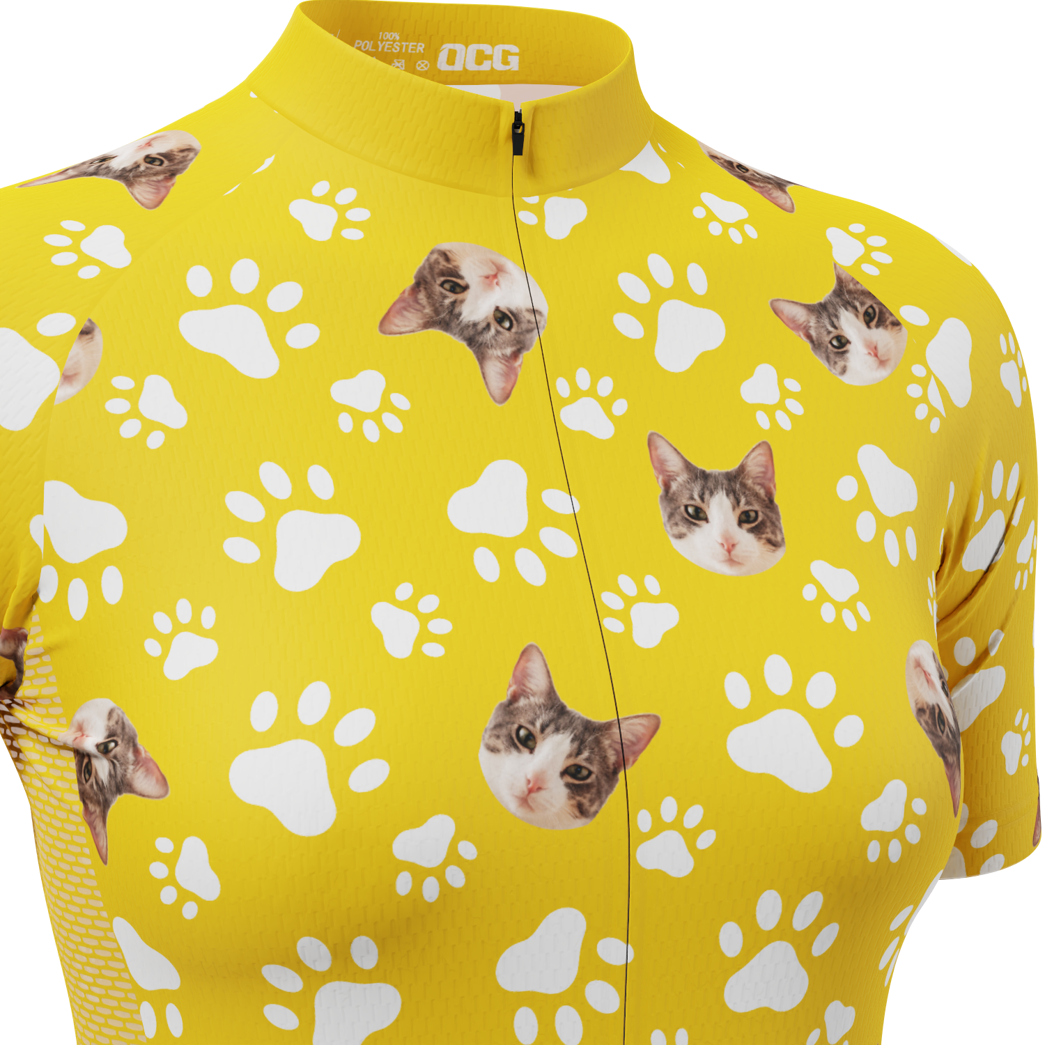 Women's Custom Pet Paws Design Personalized Short Sleeve Cycling Jersey