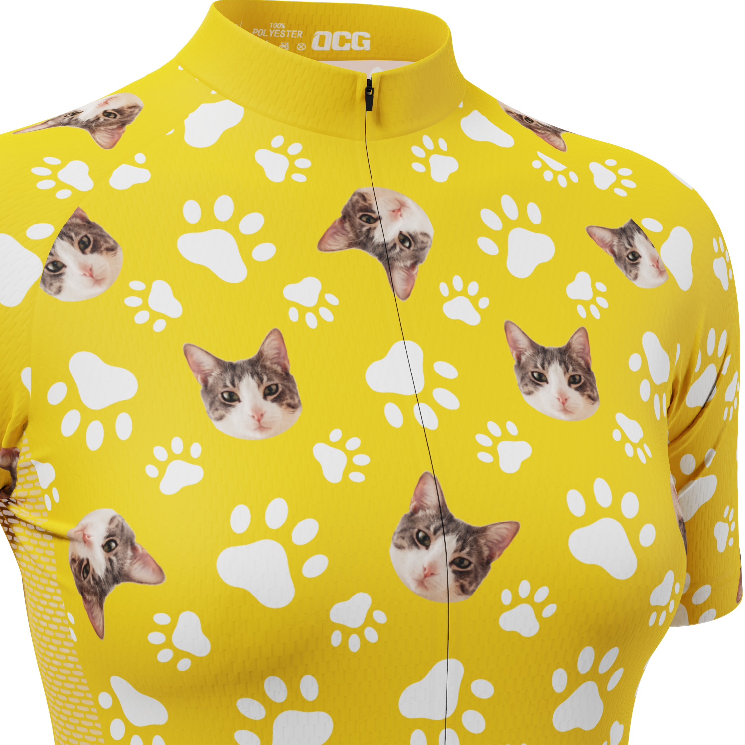 Women's Custom Pet Paws Design Personalized Short Sleeve Cycling Jersey