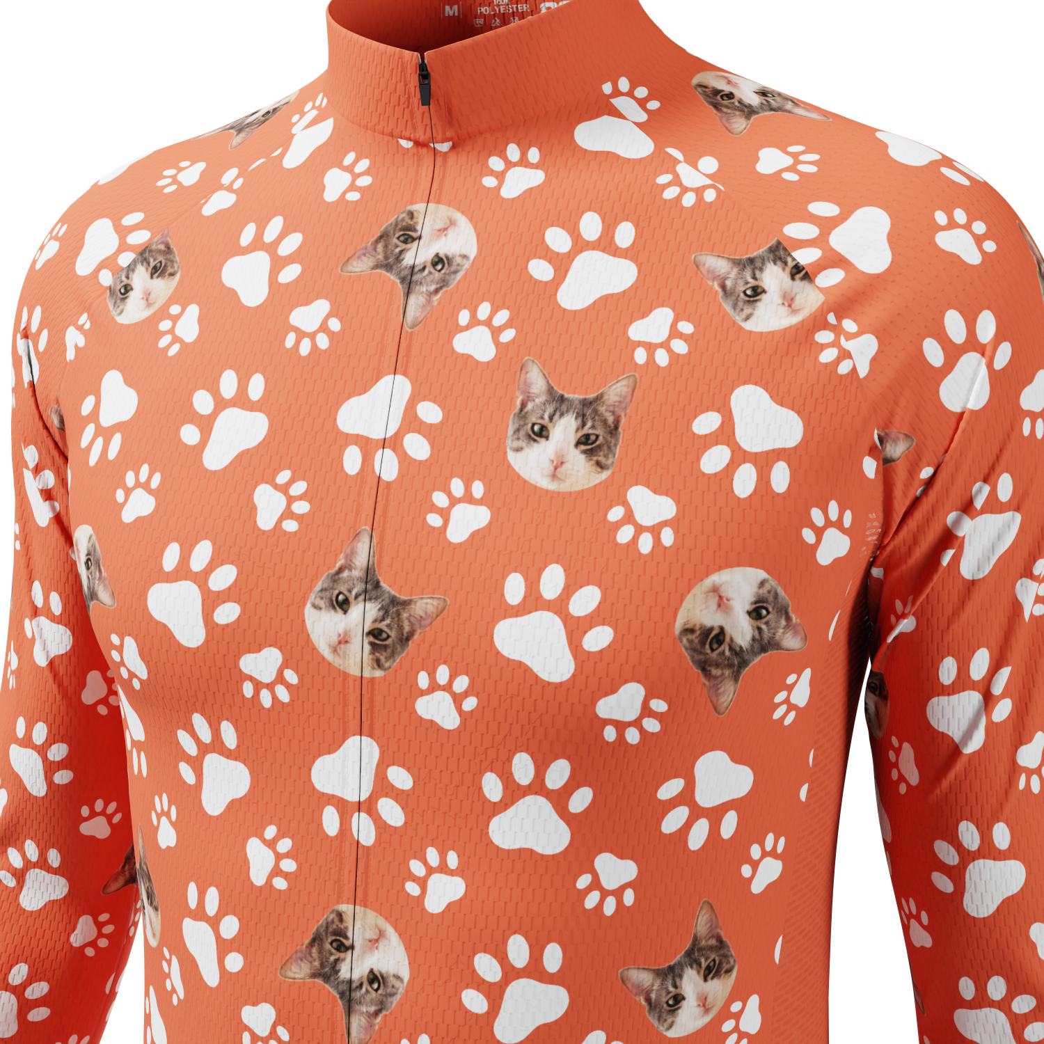 Men's Custom Pet Paws Design Long Sleeve Cycling Jersey
