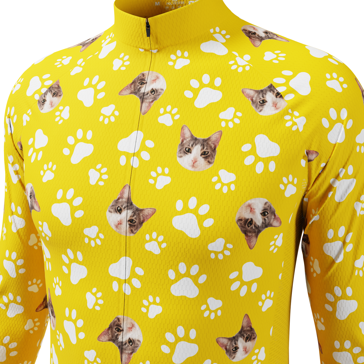 Men's Custom Pet Paws Design Long Sleeve Cycling Jersey