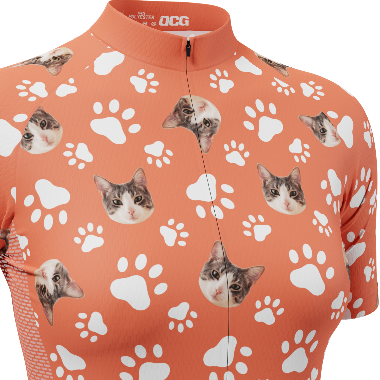Women's Custom Pet Paws Design Personalized Short Sleeve Cycling Jersey