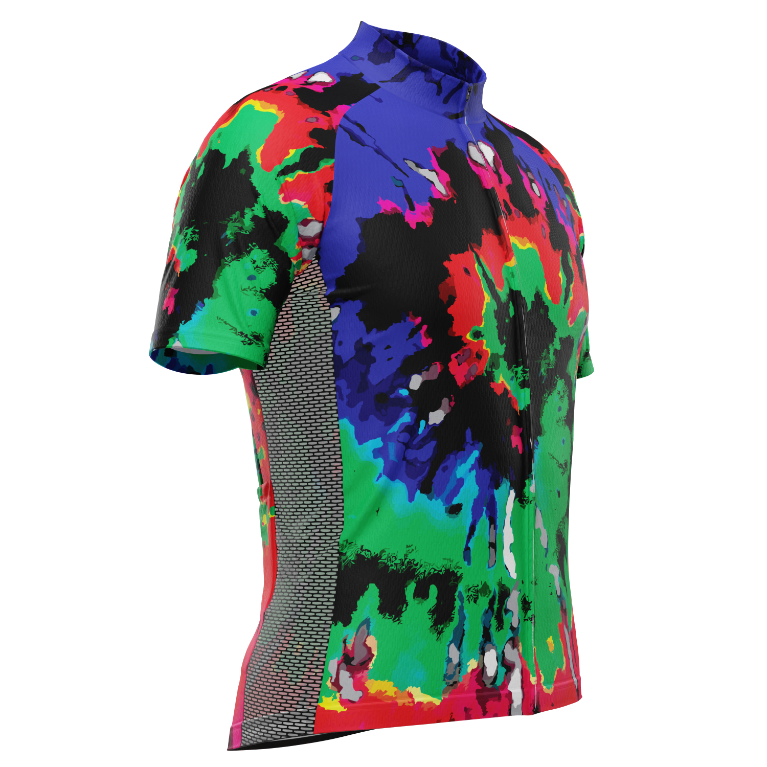 Men's Color Burn Tie Dye Short Sleeve Cycling Jersey