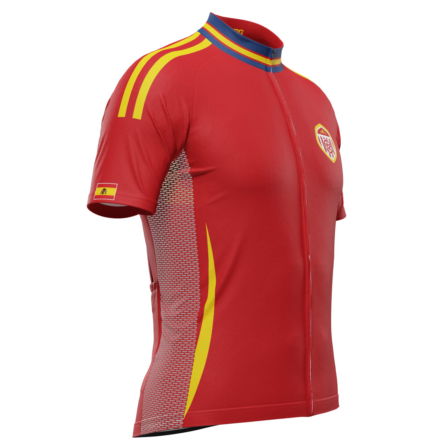 Men's Spain Soccer Short Sleeve Cycling Jersey