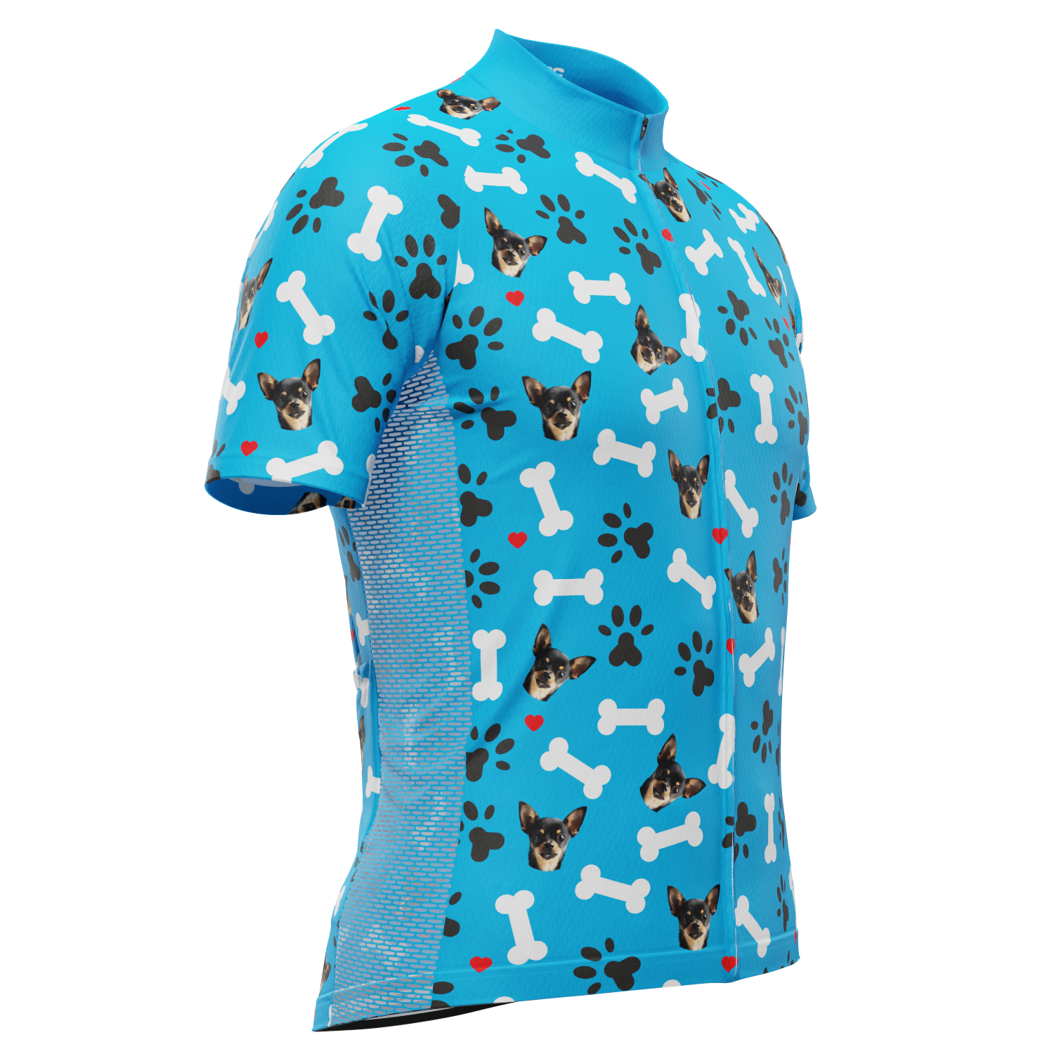 Men's Custom Pet Bones Design Short Sleeve Cycling Jersey