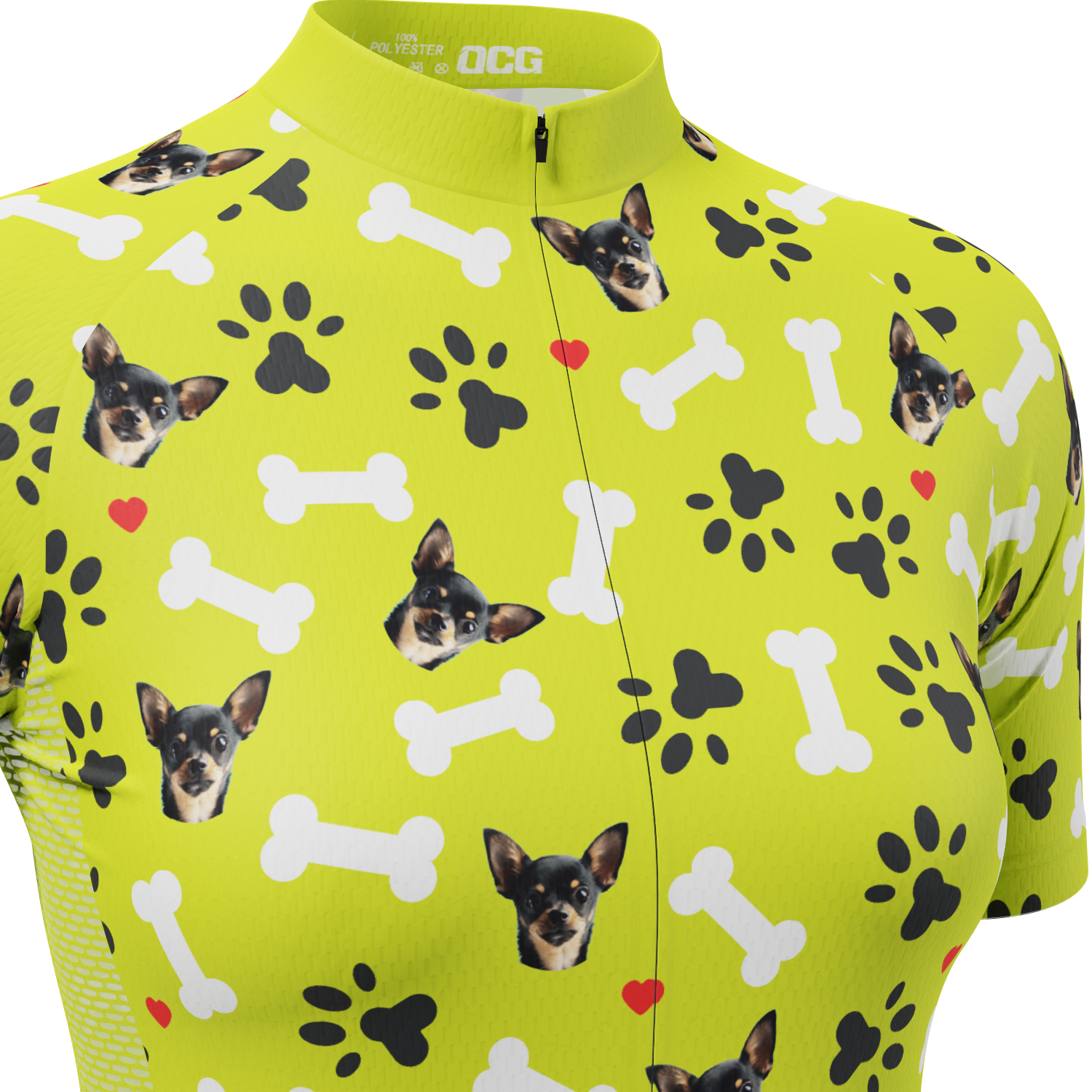 Women's Custom Pet Bones Design Personalized Short Sleeve Cycling Jersey
