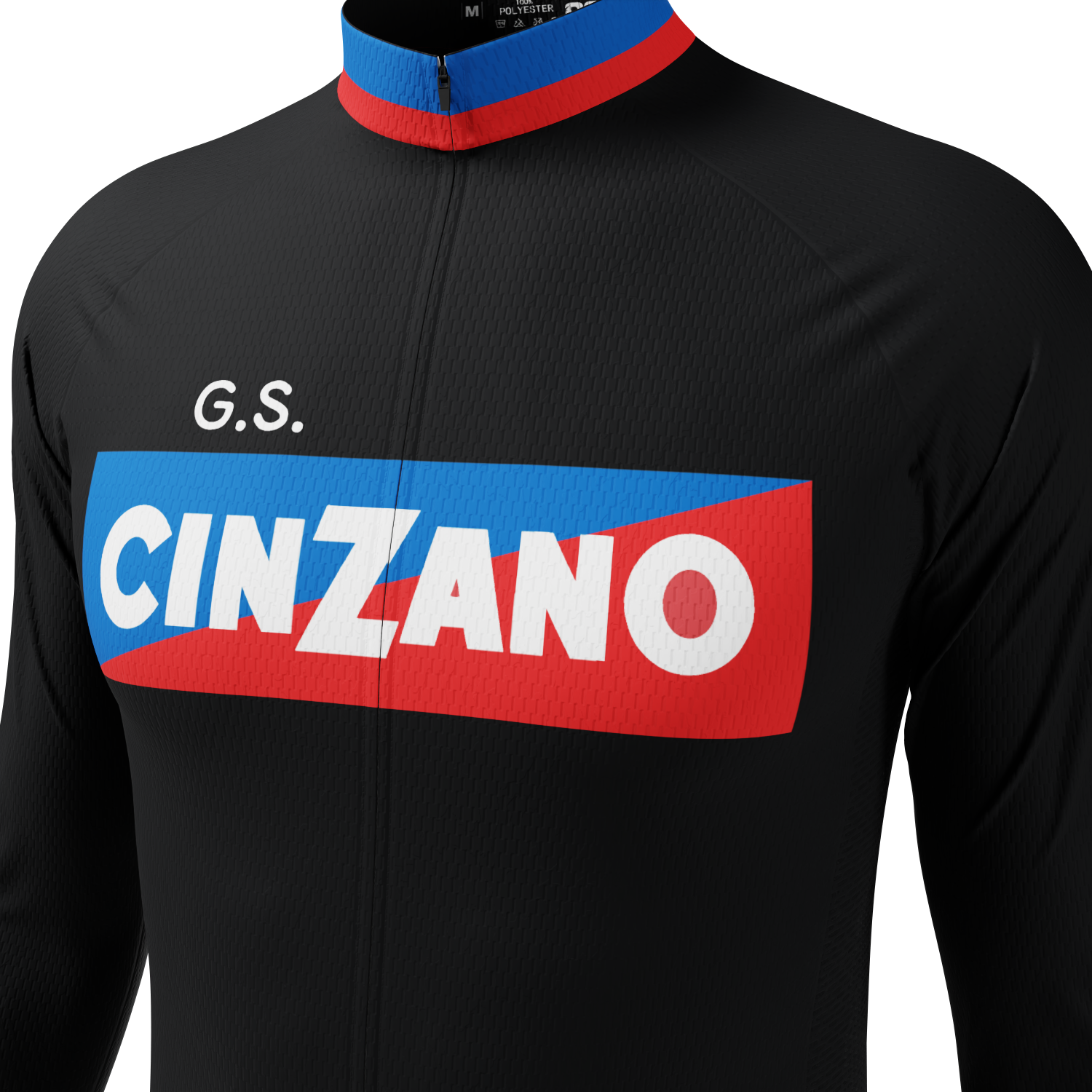 Men's Cinzano 70s and early 80s Vintage Long Sleeve Cycling Jersey