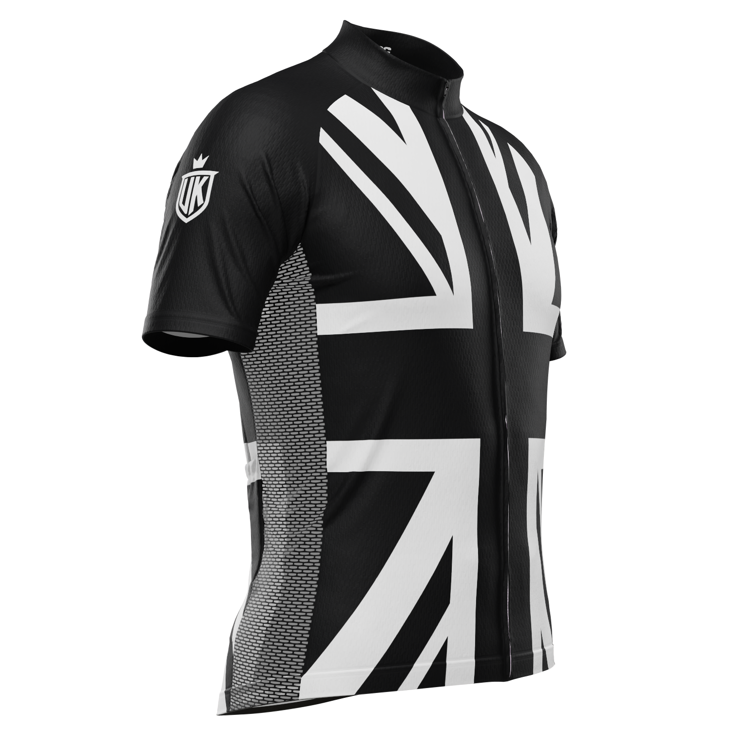 Men's UK Black & White Flag Short Sleeve Cycling Jersey