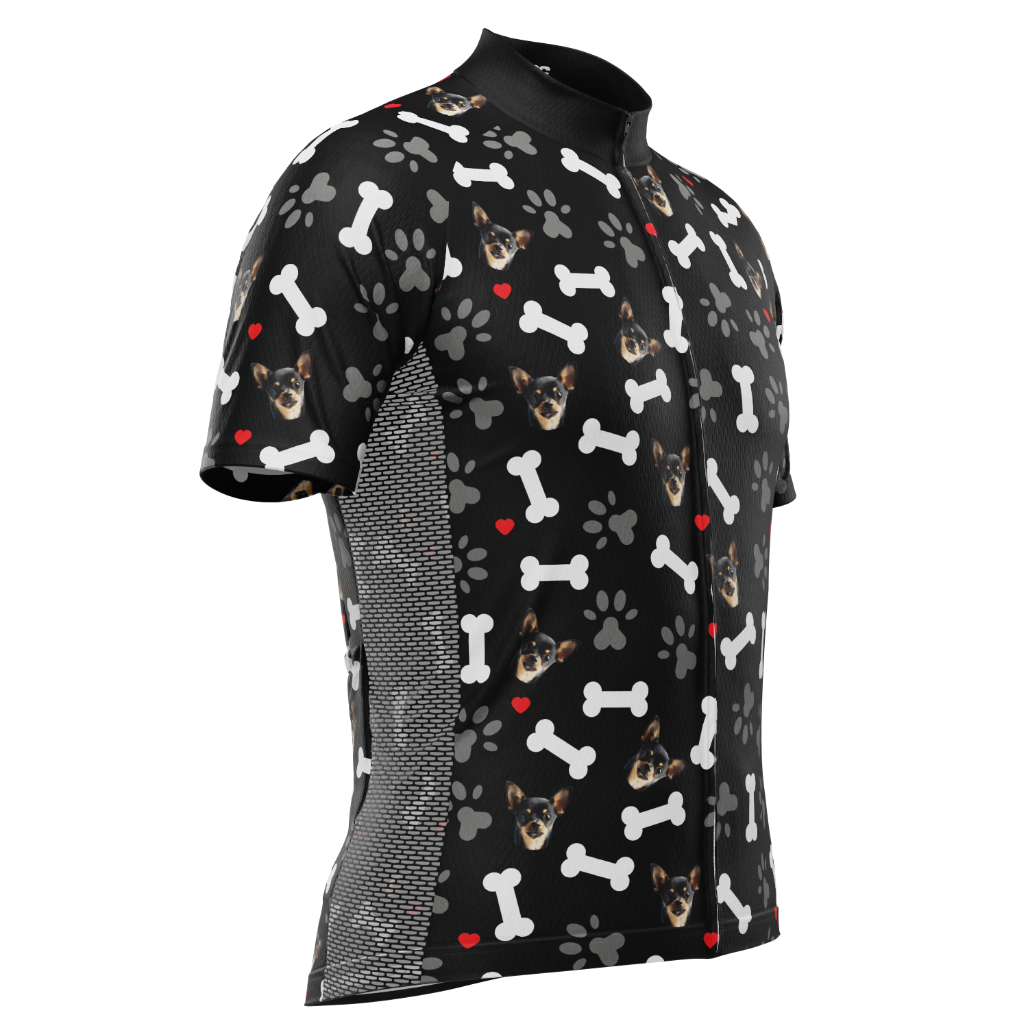 Men's Custom Pet Bones Design Personalized Short-Sleeve Cycling Jersey