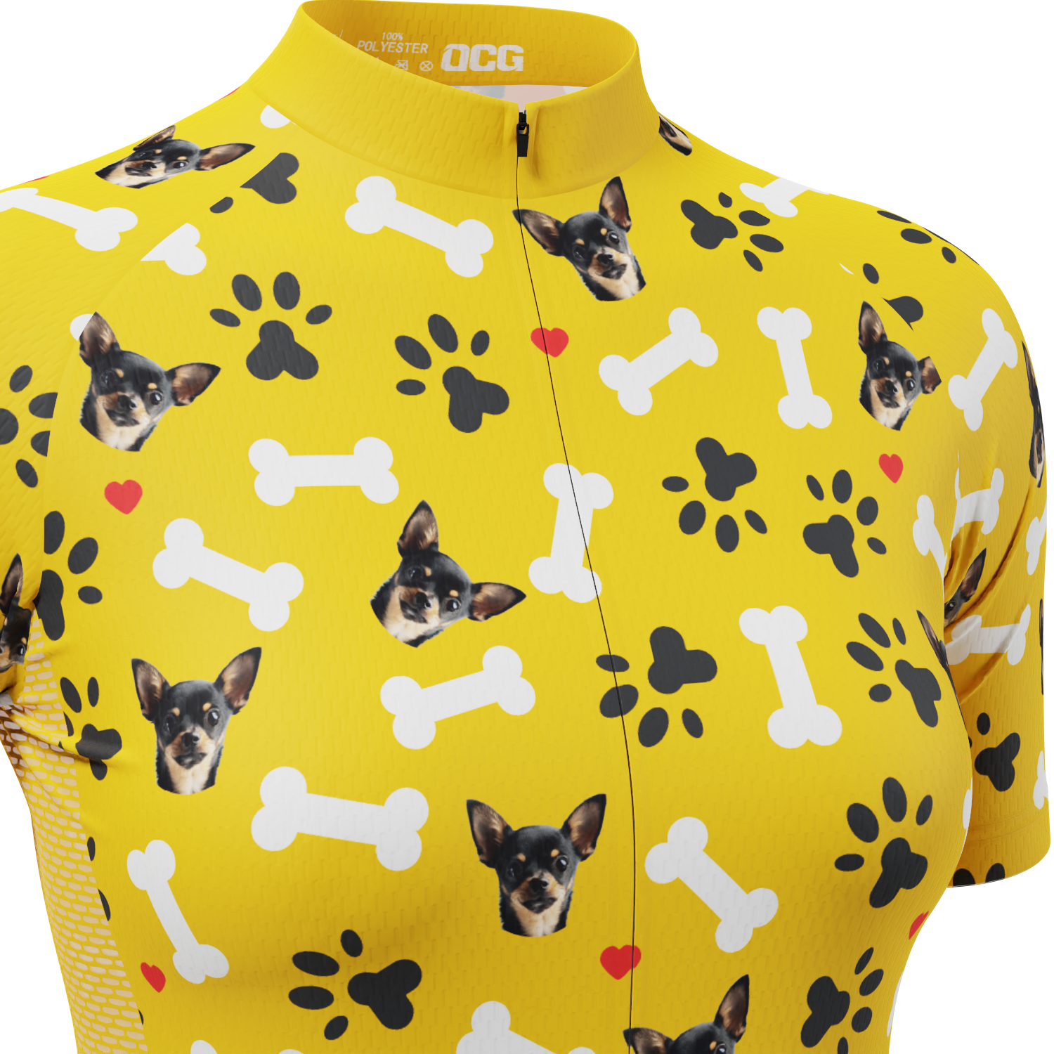 Women's Custom Pet Bones Design Personalized Short Sleeve Cycling Jersey
