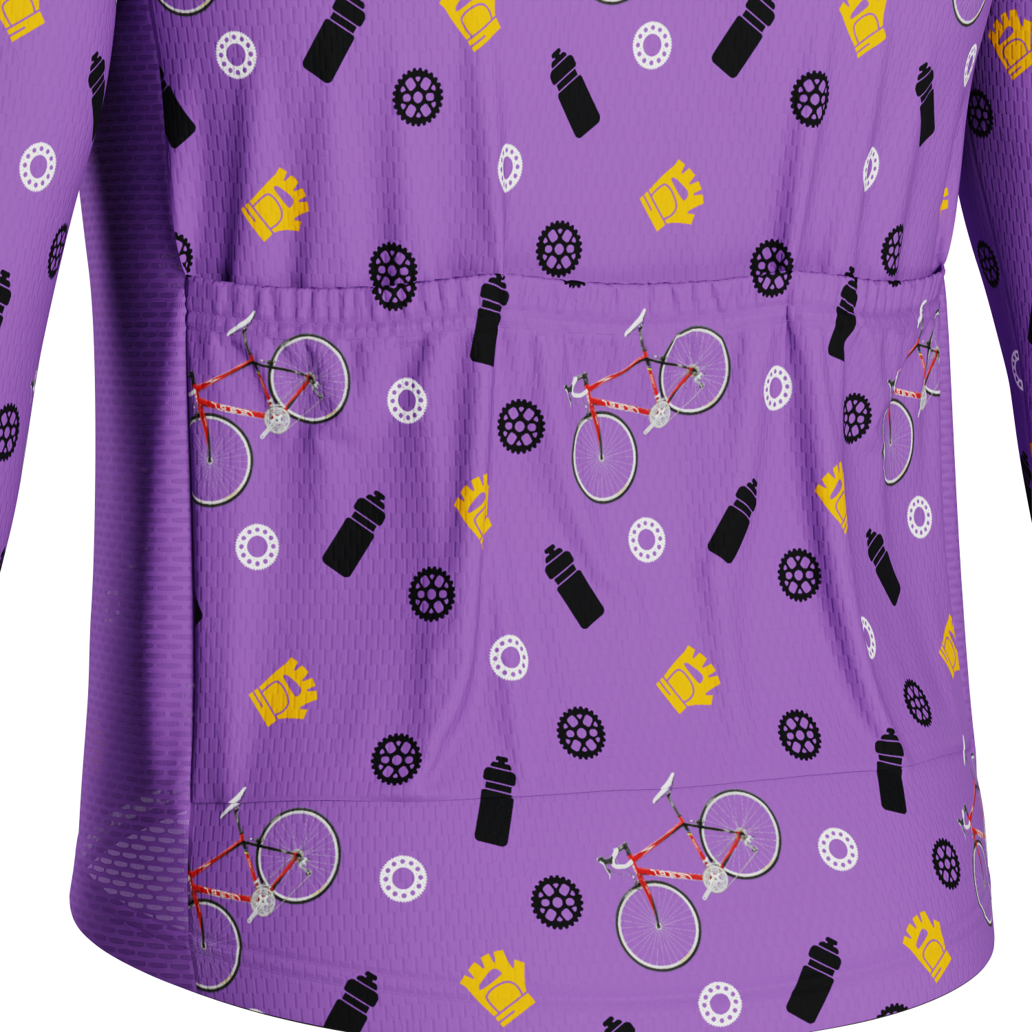 Men's Custom Bike & Gears Design Personalized Long Sleeve Cycling Jersey