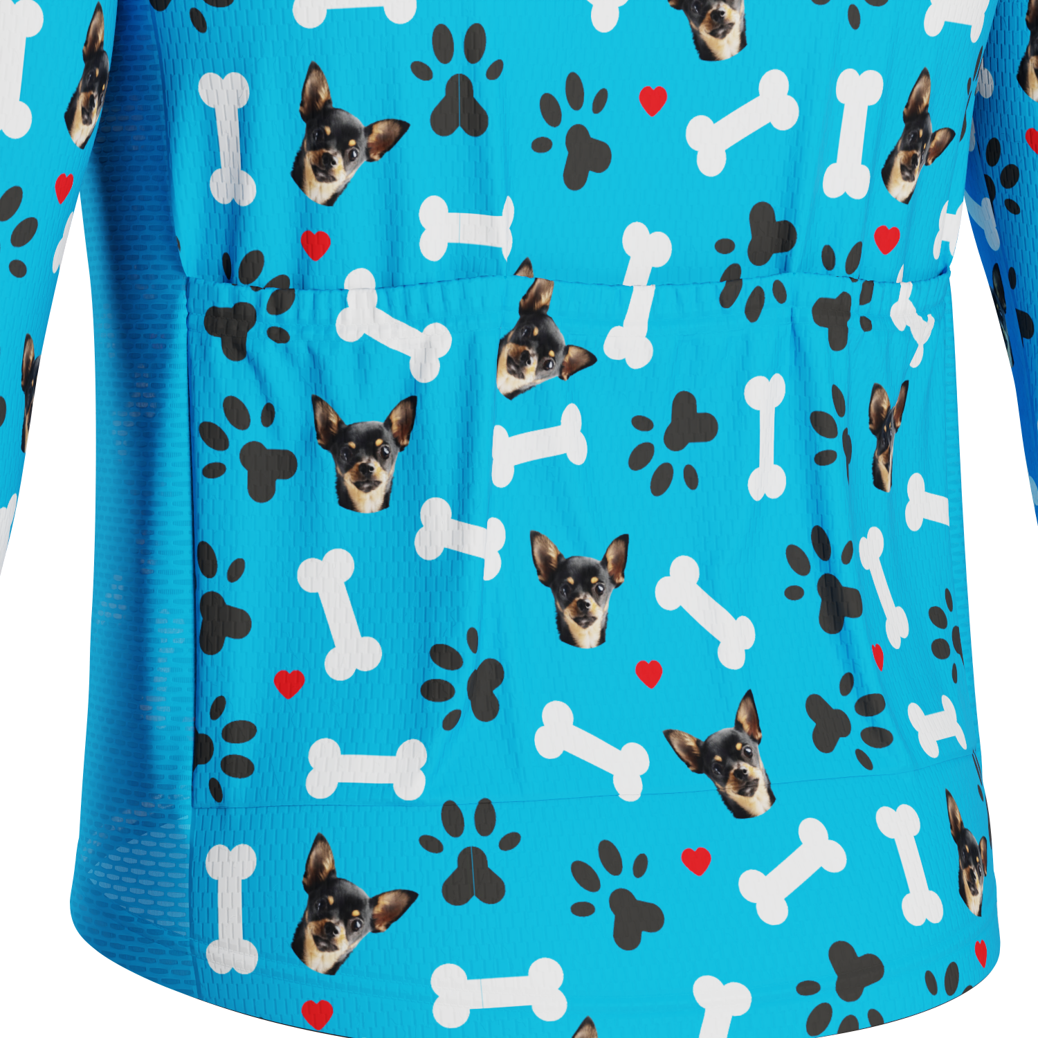 Men's Custom Pet Bones Design Long Sleeve Cycling Jersey