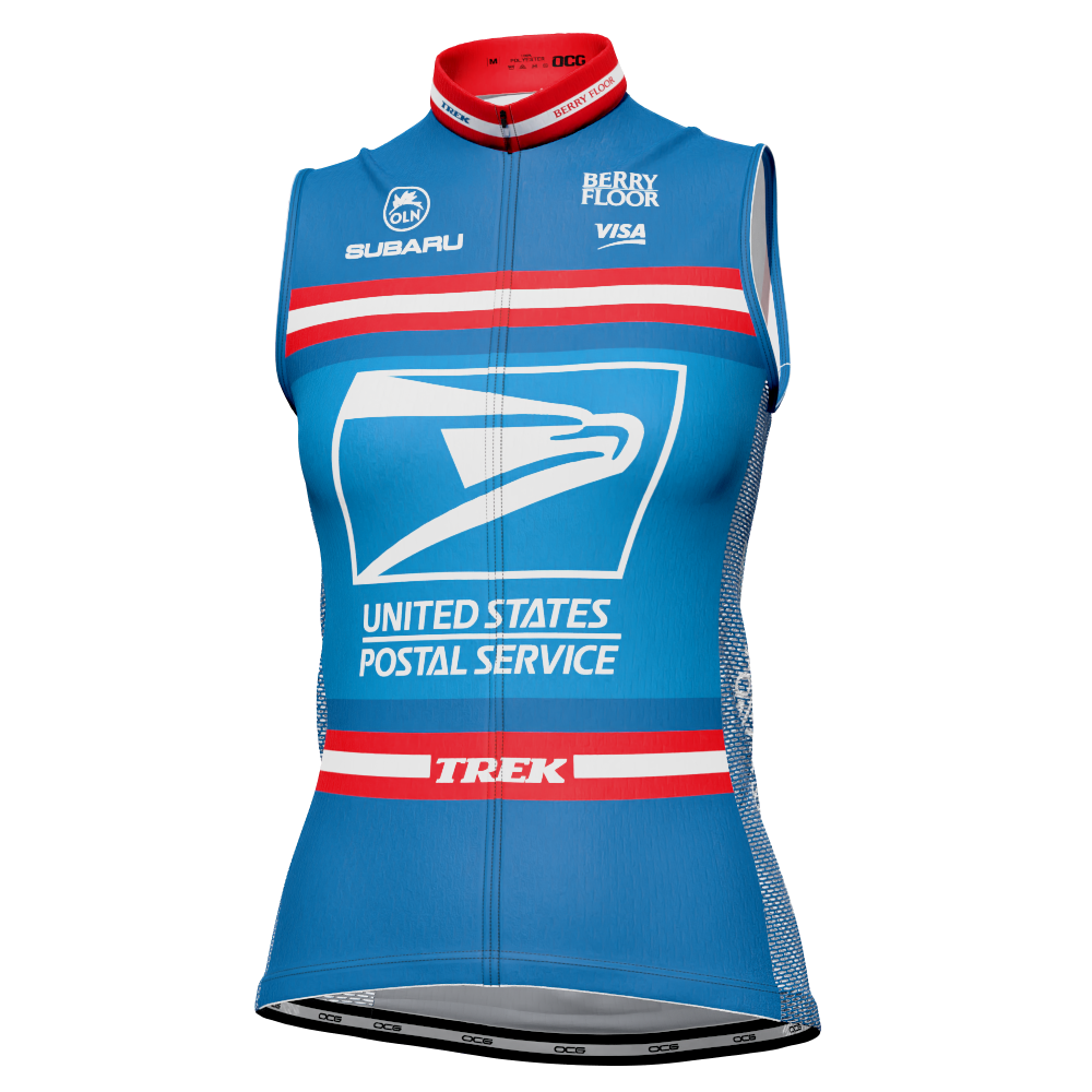 Women's Retro US Postal Sleeveless Cycling Jersey