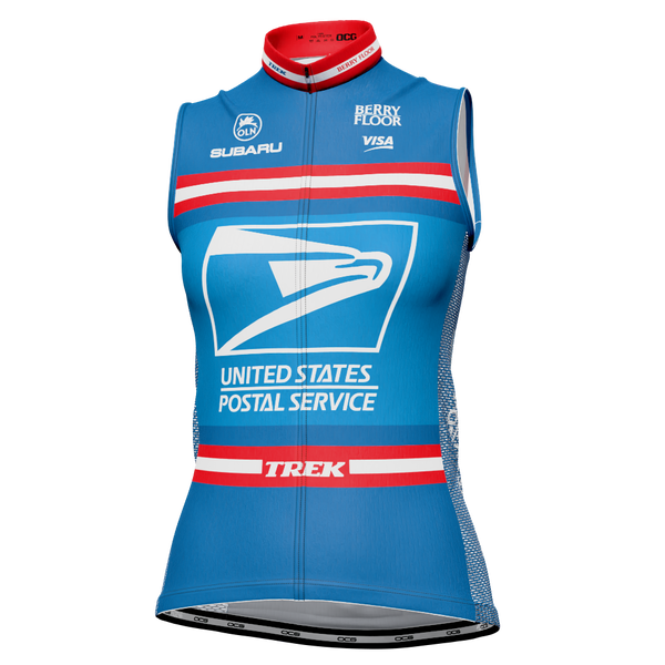 Women's Retro US Postal Sleeveless Cycling Jersey