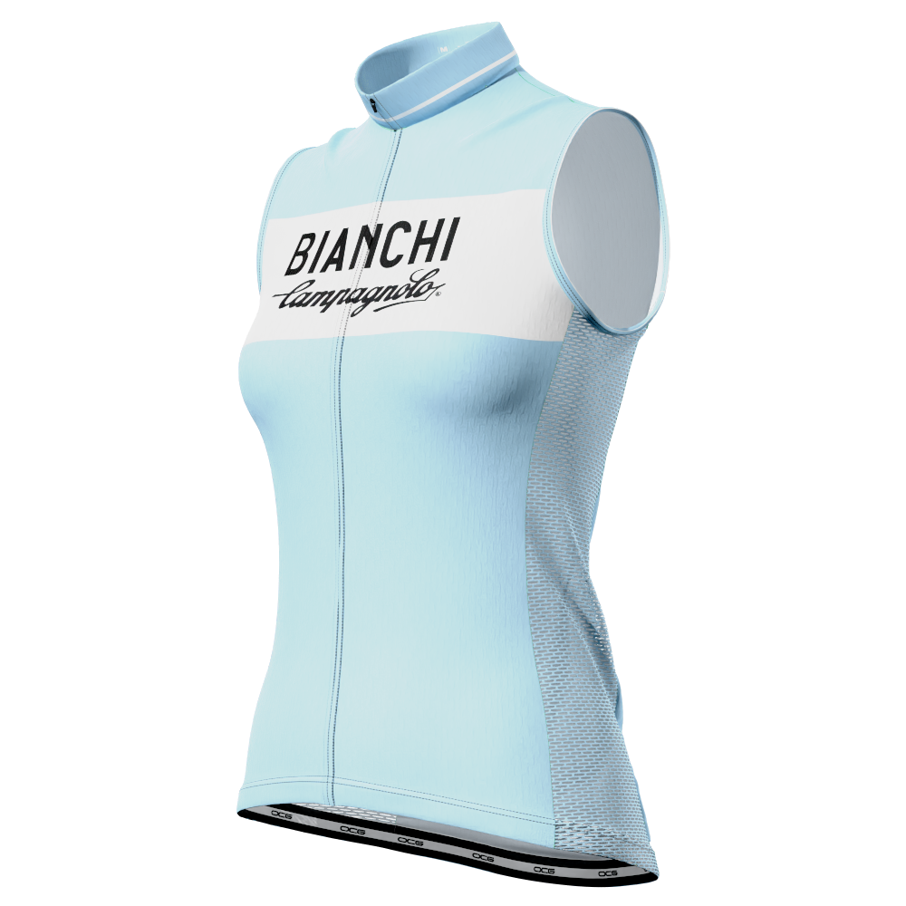 Women's Retro Bianchi Sleeveless Cycling Jersey