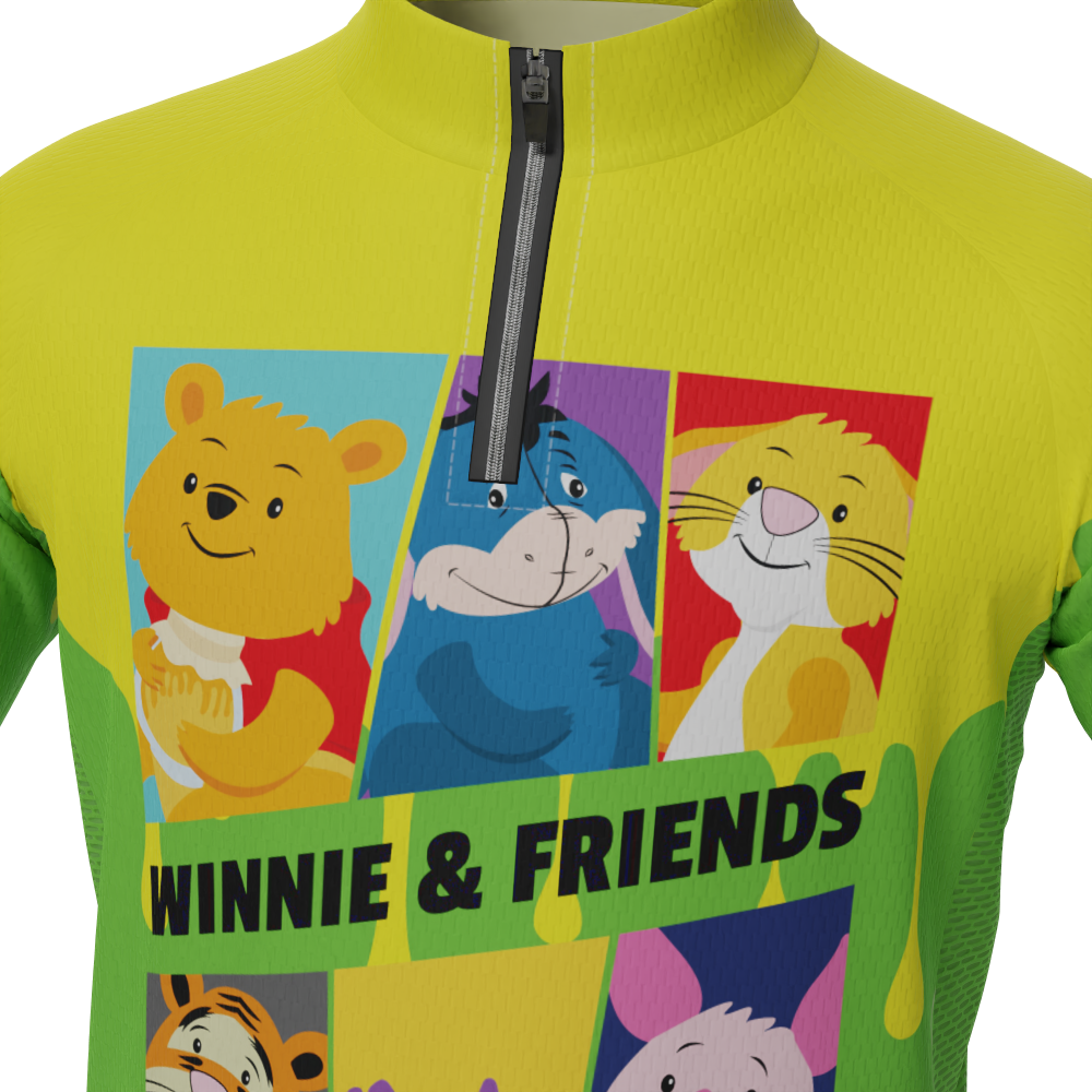 Kid's Winnie & Friends Short Sleeve Cycling Jersey