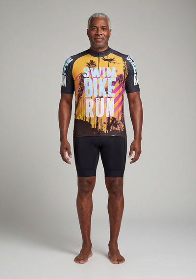Men's Swim Bike Run Short Sleeve Cycling Jersey