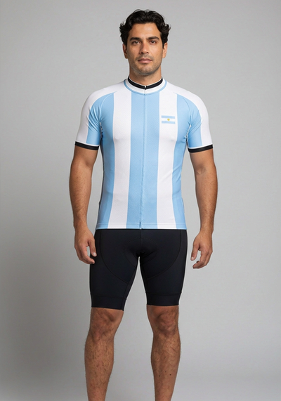 Men's Argentina National Flag Short Sleeve Cycling Jersey