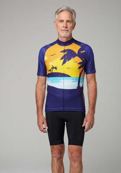 Men's Tropical Paradise Palm Short Sleeve Cycling Jersey