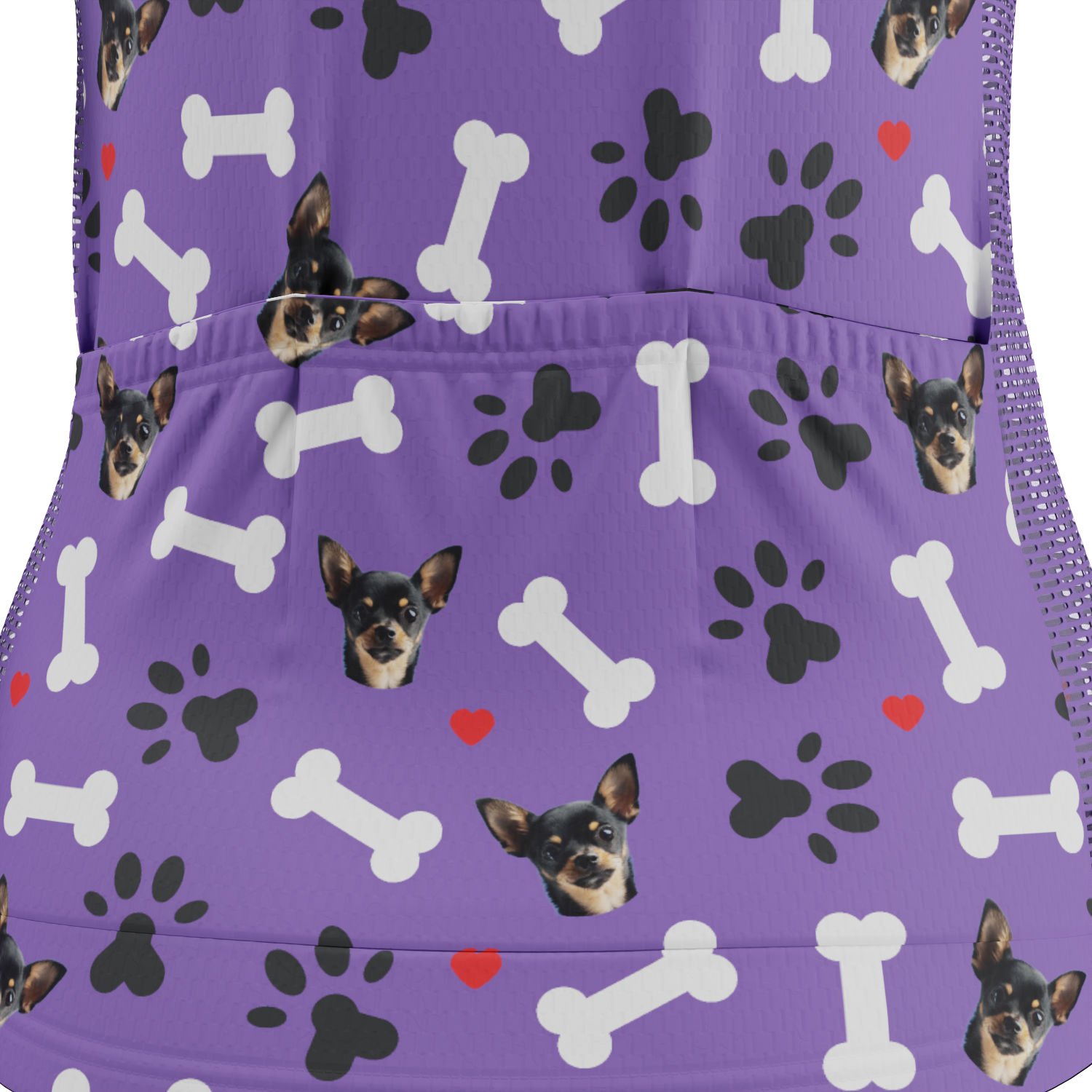 Women's Custom Pet Bones Cycling Kit Durable & Personalized Purple