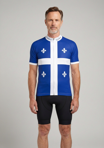 Men's Quebec National Flag Short Sleeve Cycling Jersey