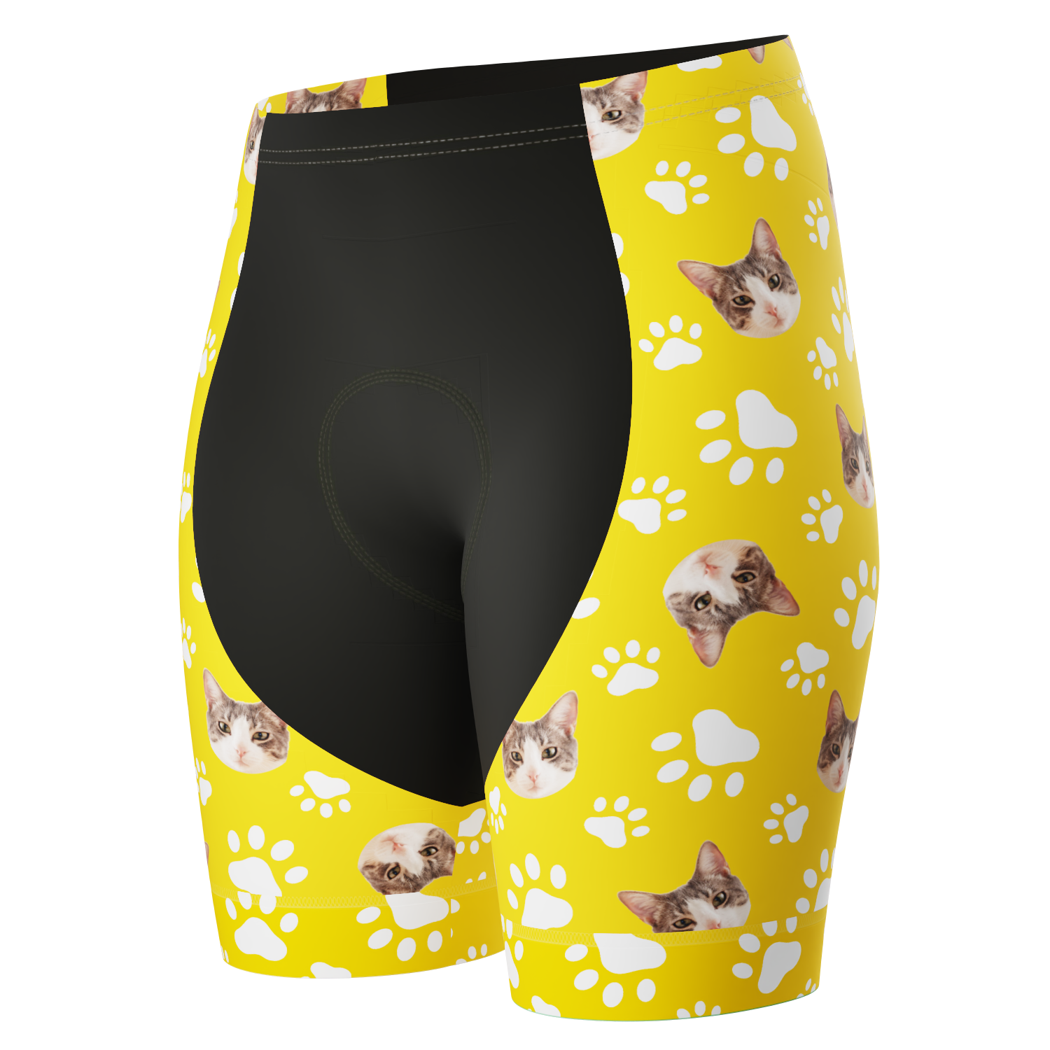Women's Gel Padded Cycling Shorts Quick Dry & Custom Pet Bones Design Yellow