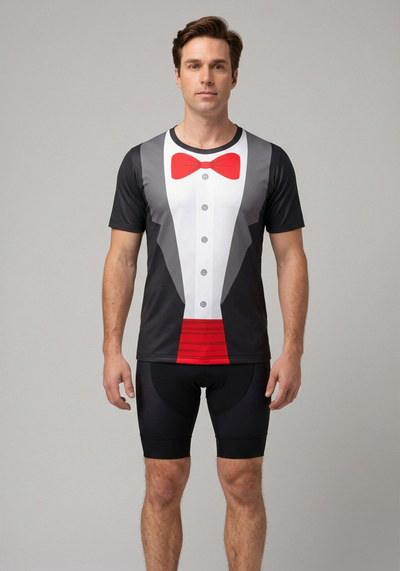 Men's Groom Formal Tuxedo Short Sleeve Running Shirt