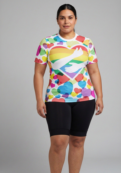 Women's Rainbow Love Short Sleeve Running Shirt