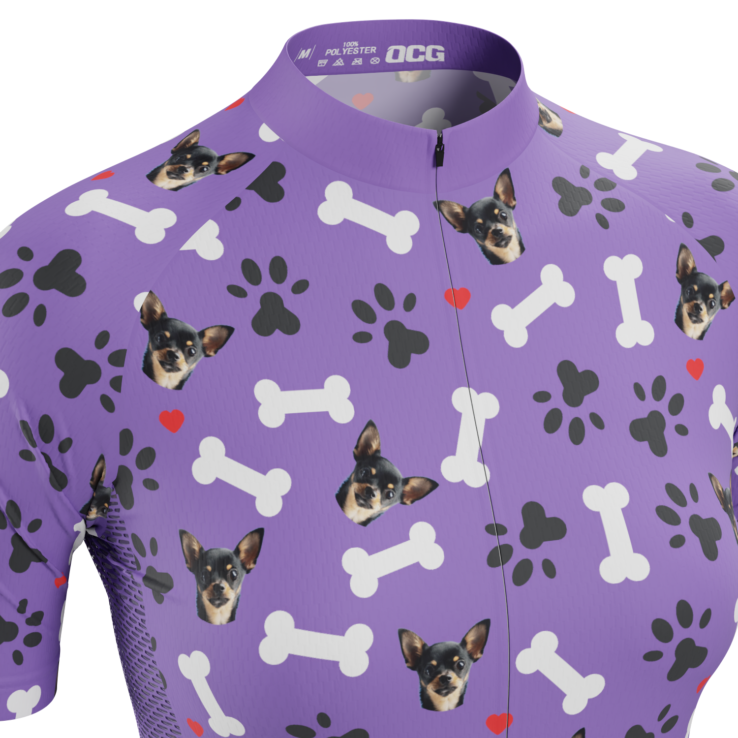 Women's Custom Pet Bones Cycling Kit Durable & Personalized Purple