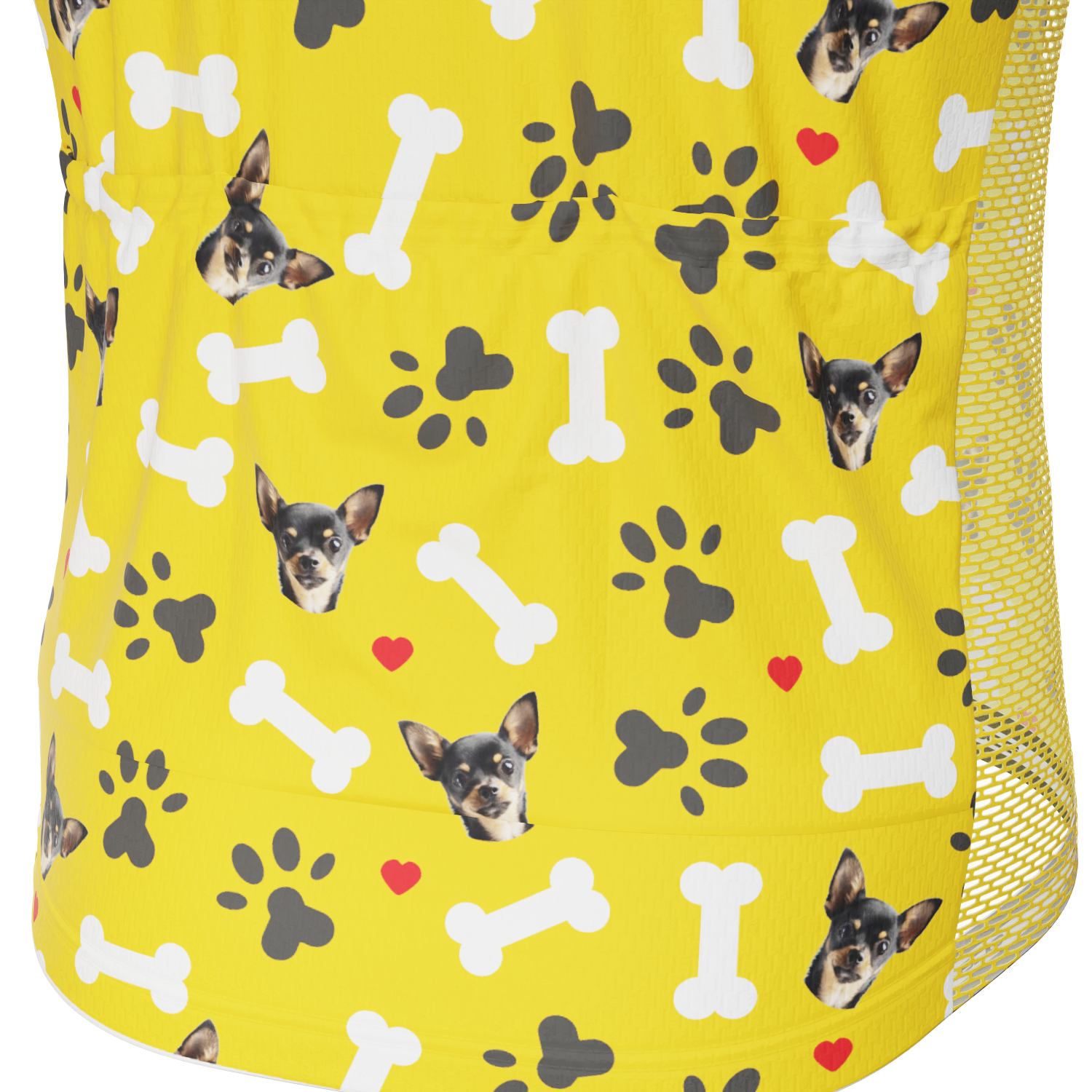 Men's Custom Pet Bones Cycling Kit Durable Personalized Gear Yellow
