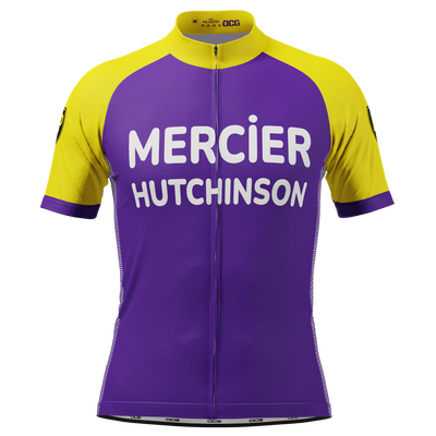 Men's Mercier Hutchinson Short Sleeve Cycling Jersey Durable Custom-Fit Performance Purple