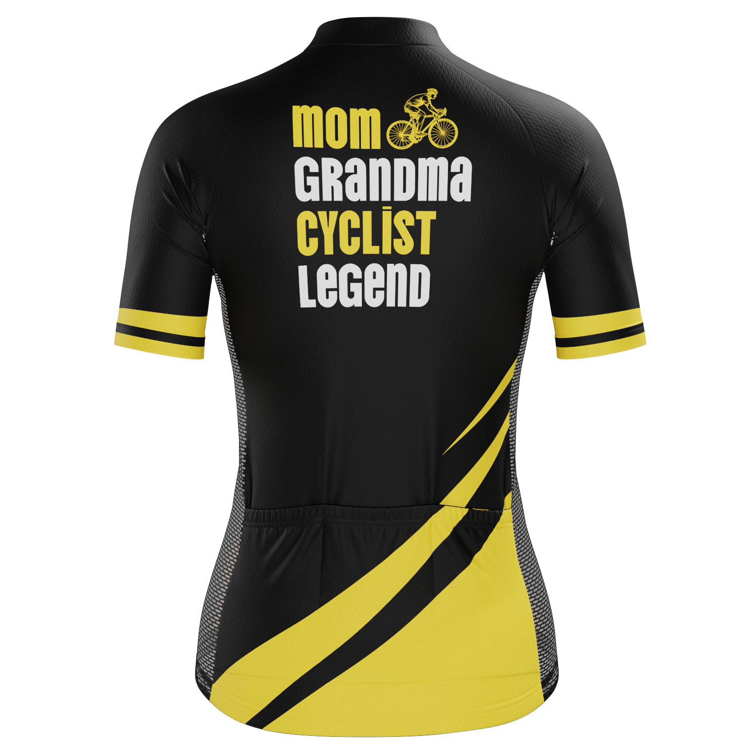 Women's Mom & Granma Short Sleeve Cycling Jersey Quick-Dry Elegance Black