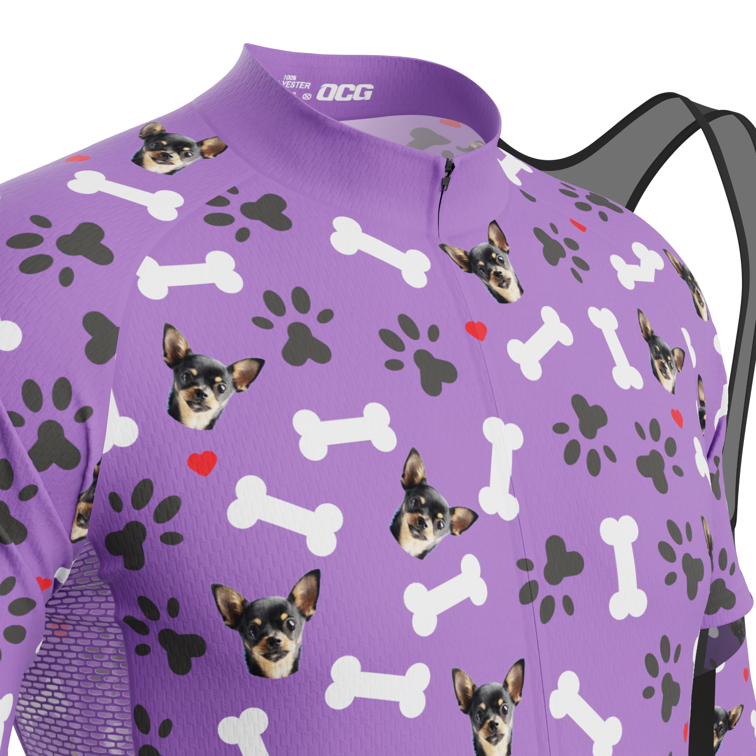 Men's Custom Pet Bones Cycling Kit Durable Personalized Gear Purple