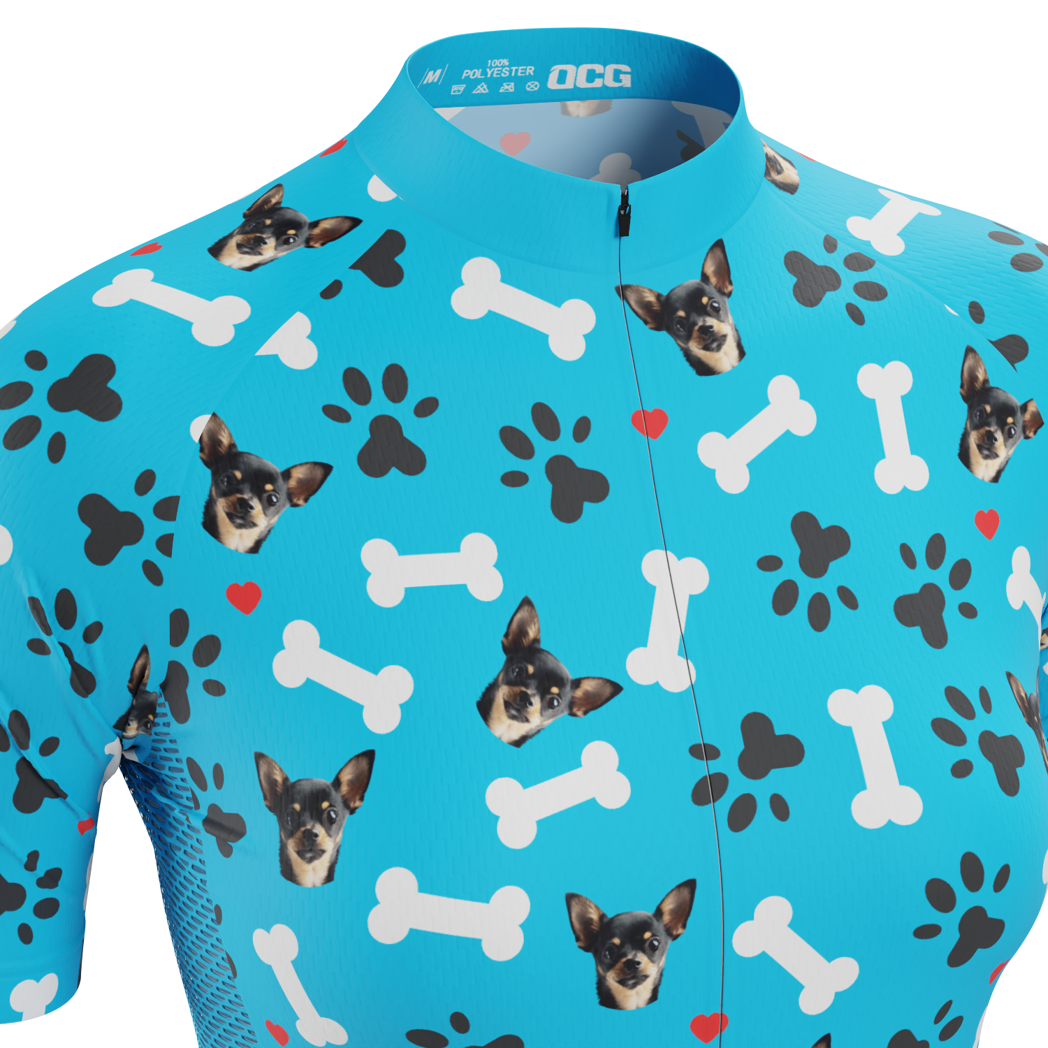 Women's Custom Pet Bones Cycling Kit Durable & Personalized Blue