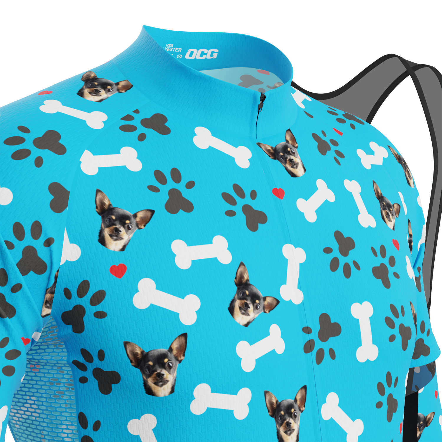 Men's Custom Pet Bones Cycling Kit Durable Personalized Gear Blue