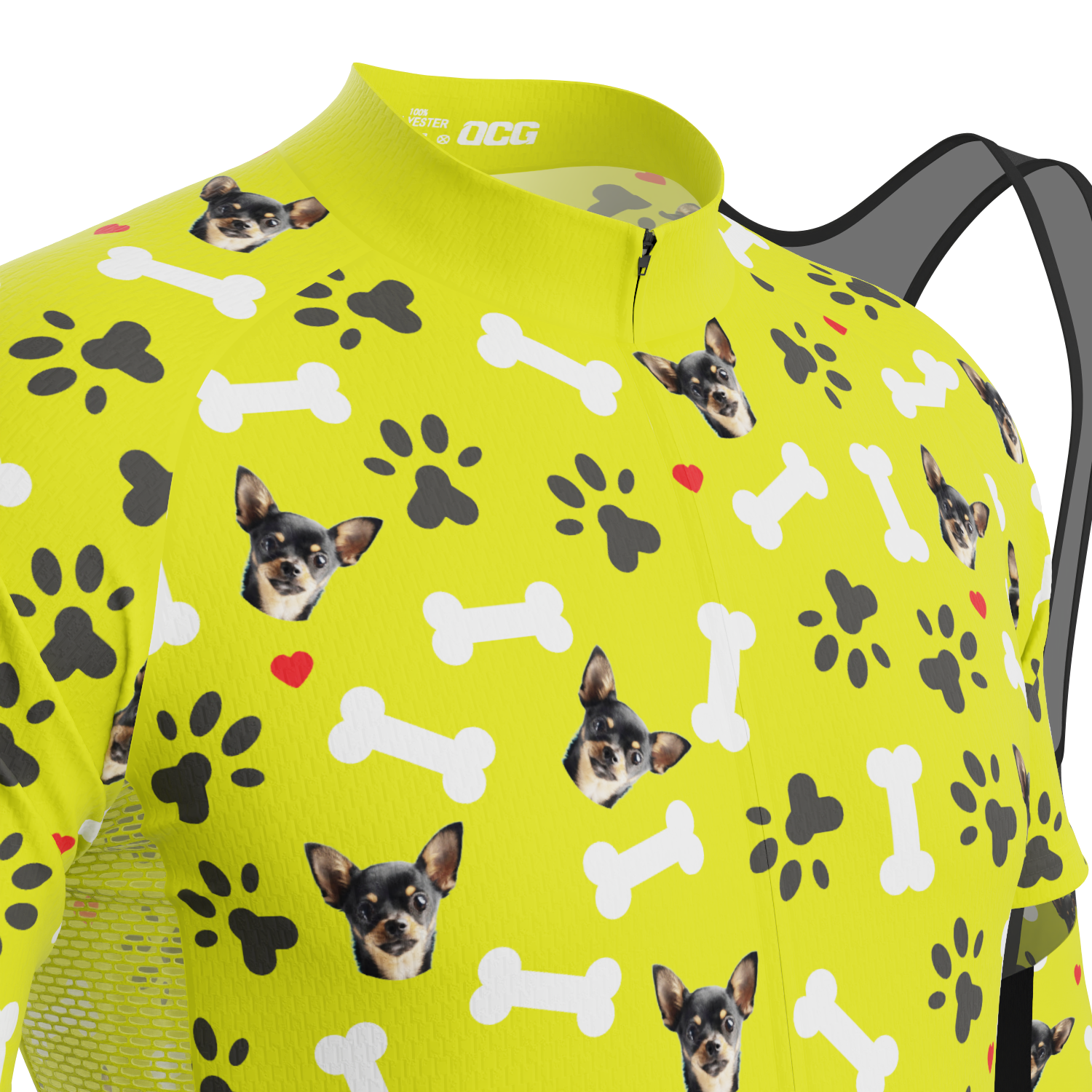 Men's Custom Pet Bones Cycling Kit Durable Personalized Gear Lime