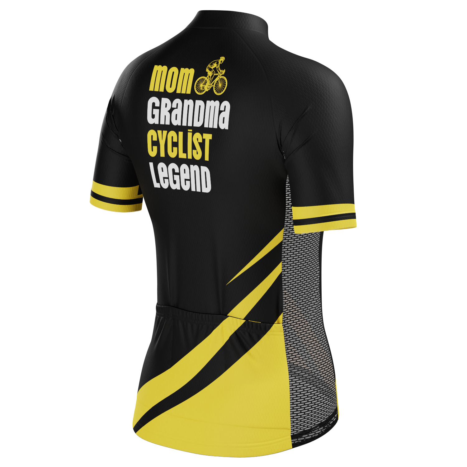 Women's Mom & Granma Short Sleeve Cycling Jersey Quick-Dry Elegance Black