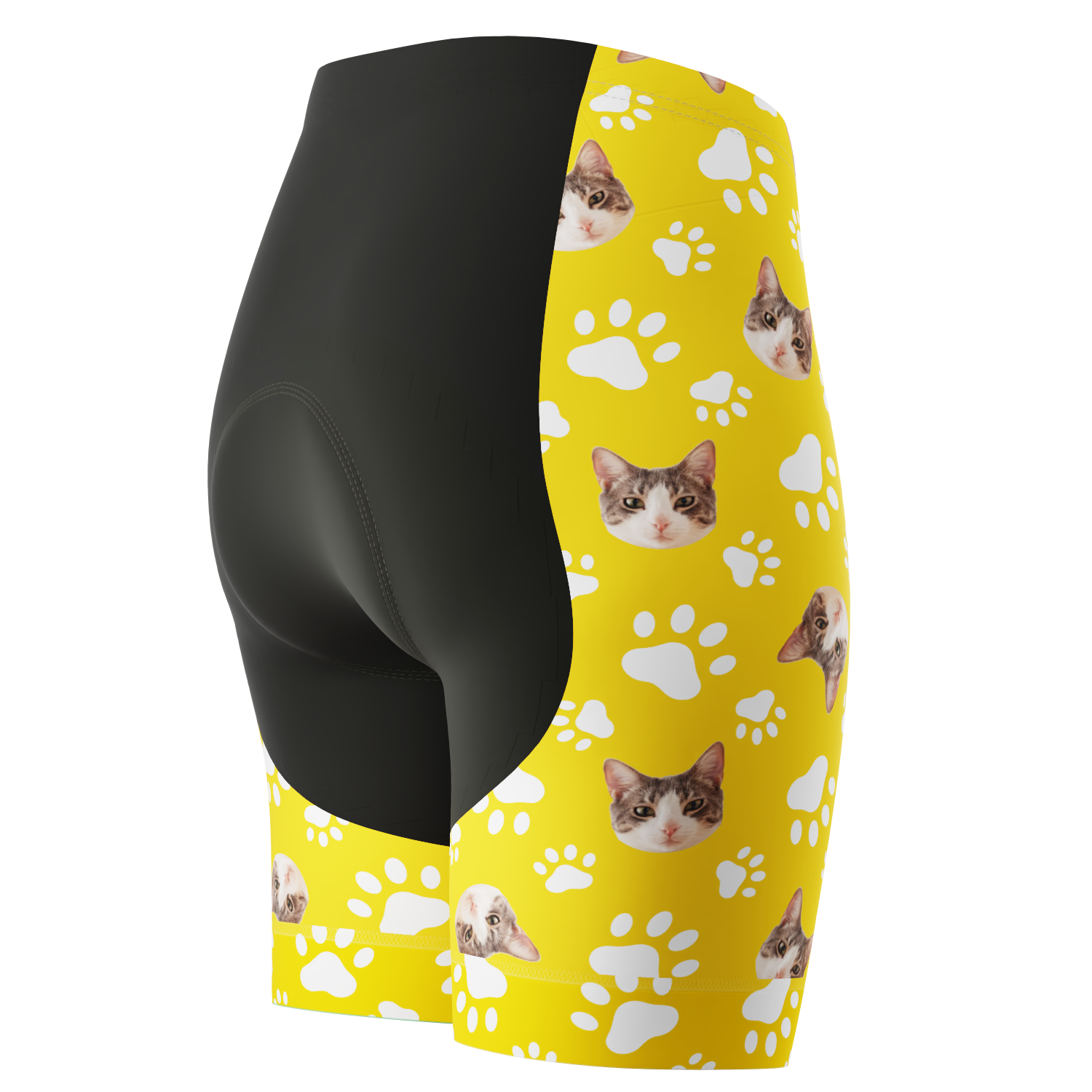 Women's Gel Padded Cycling Shorts Quick Dry & Custom Pet Bones Design Yellow