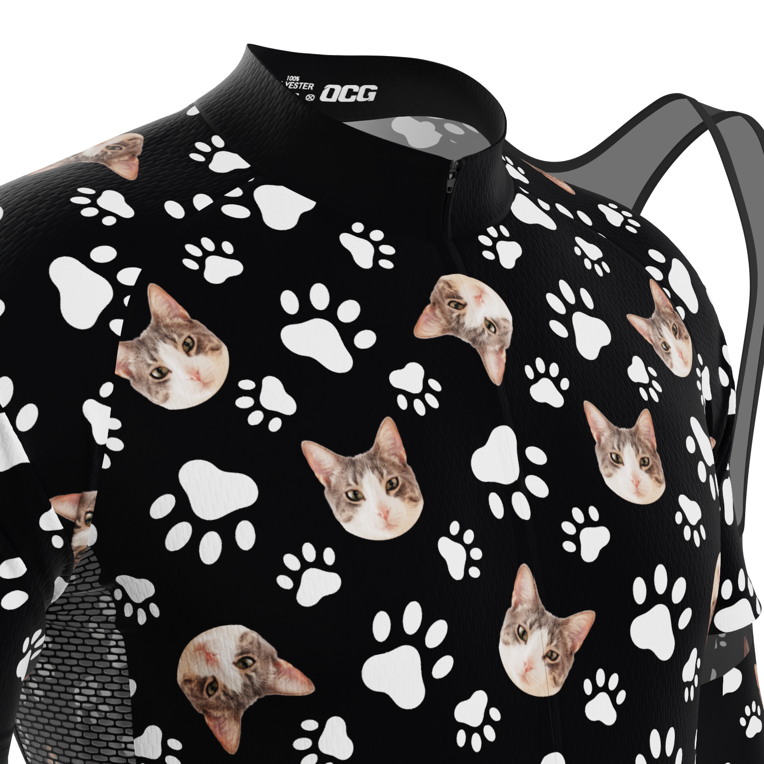 Men's Custom Pet Paws Cycling Kit Performance & Comfort Black