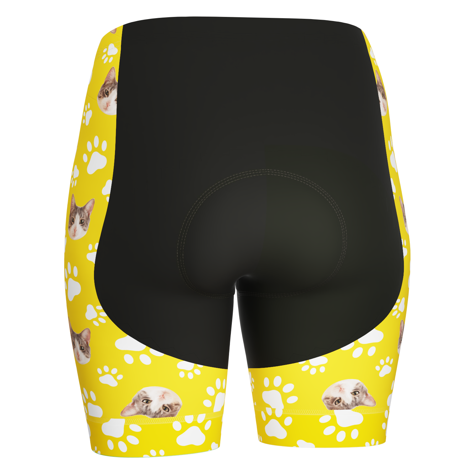 Women's Gel Padded Cycling Shorts Quick Dry & Custom Pet Bones Design Yellow