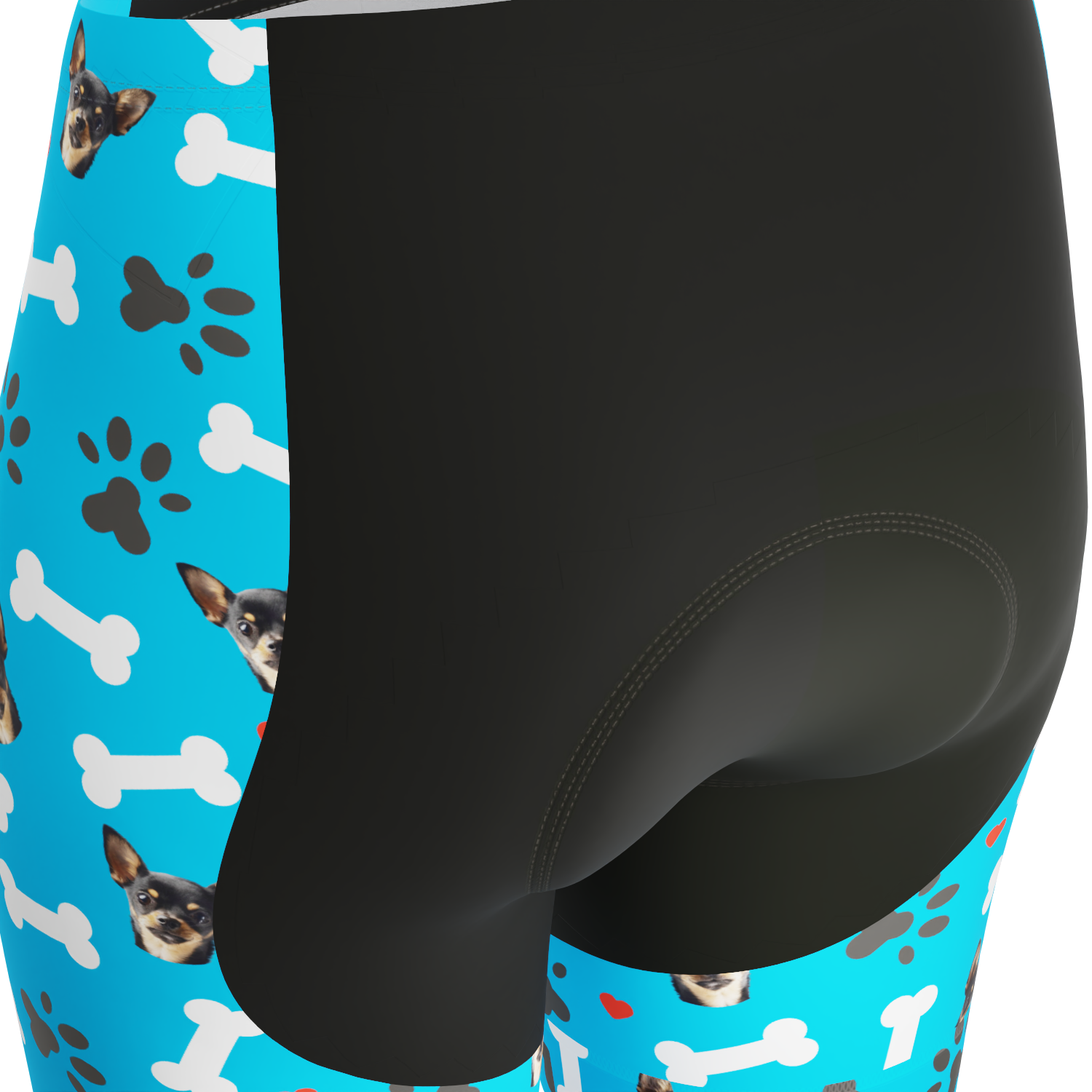 Women's Gel Padded Cycling Shorts Quick Dry & Custom Pet Bones Design Blue