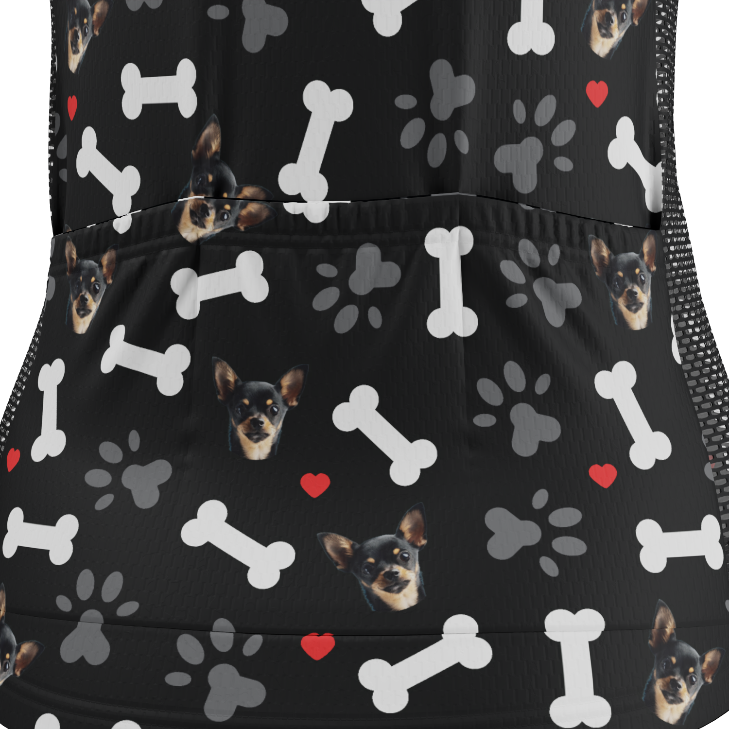 Women's Custom Pet Bones Cycling Kit Durable & Personalized Black