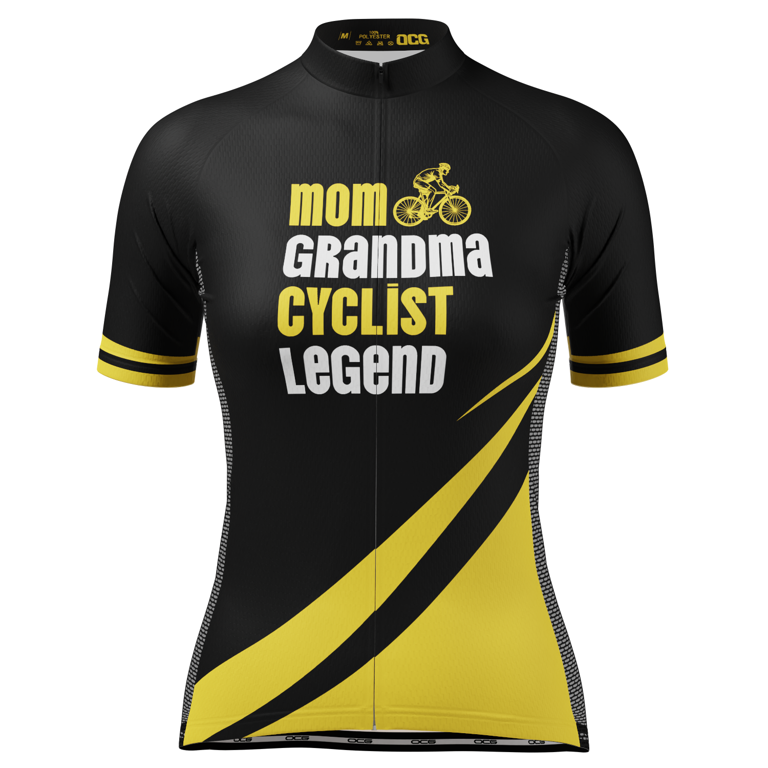 Women's Mom & Granma Short Sleeve Cycling Jersey Quick-Dry Elegance Black