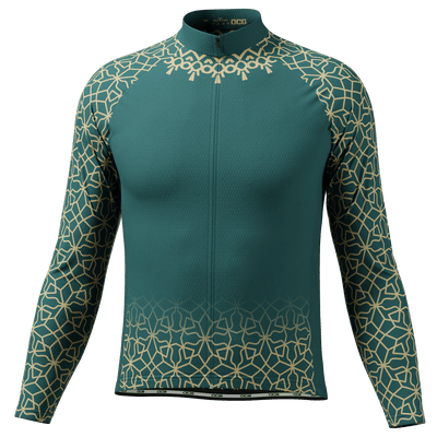 Men's Cyclist Long Sleeve Cycling Jersey Durable Custom Performance Green