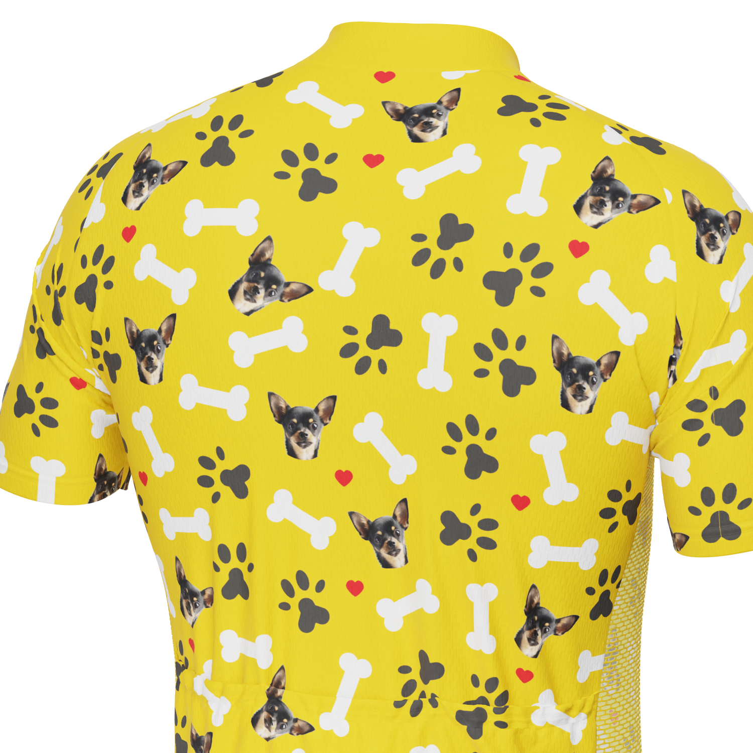 Men's Custom Pet Bones Cycling Kit Durable Personalized Gear Yellow