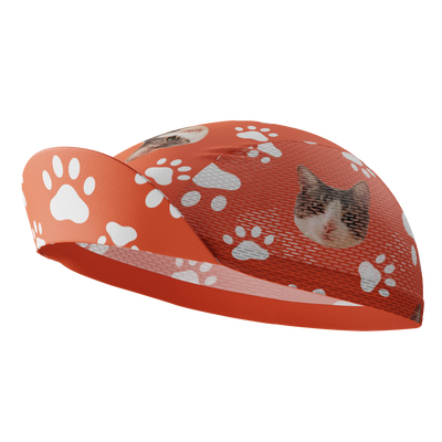 Unisex Custom Pet Paws Cycling Cap Quick-Dry Made-to-Order Comfort Red